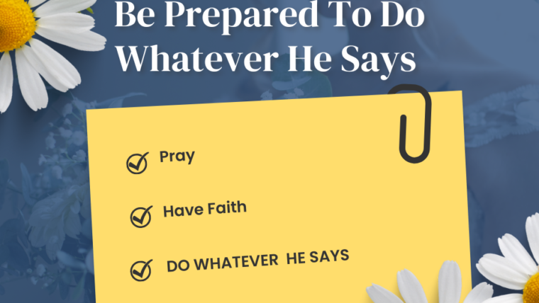 BE PREPARED TO DO WHATEVER HE SAYS.